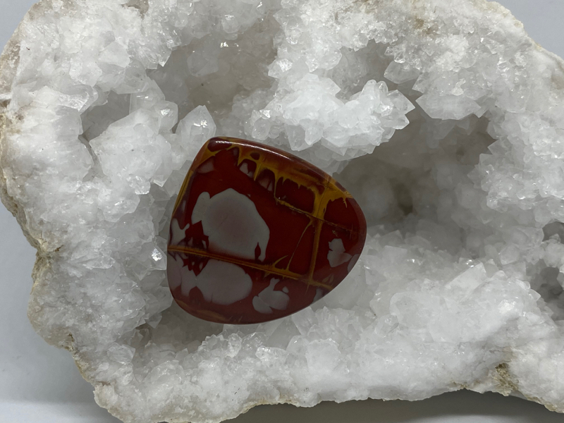 Cabochon Octogonal En Jaspe Bourdon Naturel - 28x31x5mm, 58 Carats, Inde - Pierre Polie Non Traitée